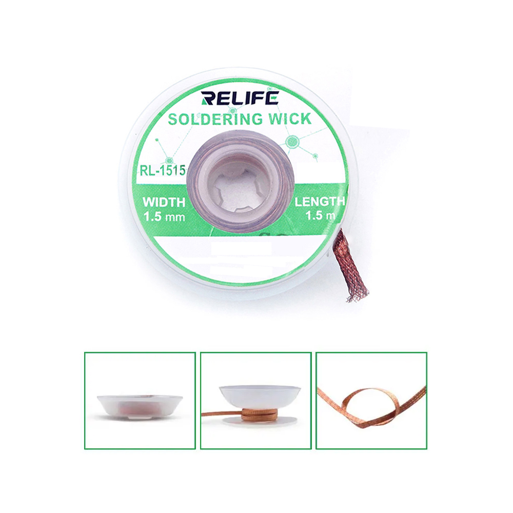 Malla Para Desoldar O Retirar Excesos De Soldadura 1.5mm De 1.5m Relife