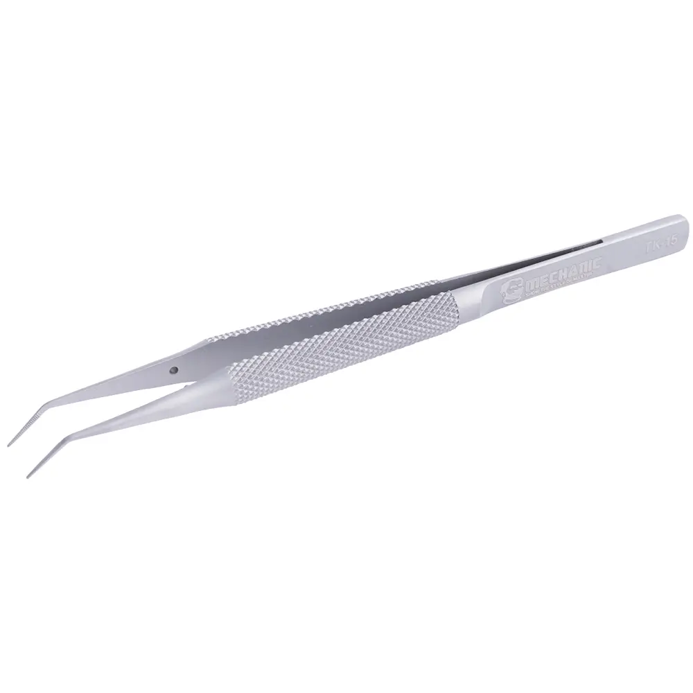 Pinza Curva De Aleación De Titanio, Ideal Para Plantación De Chips Y Reparaciones Electrónicas.