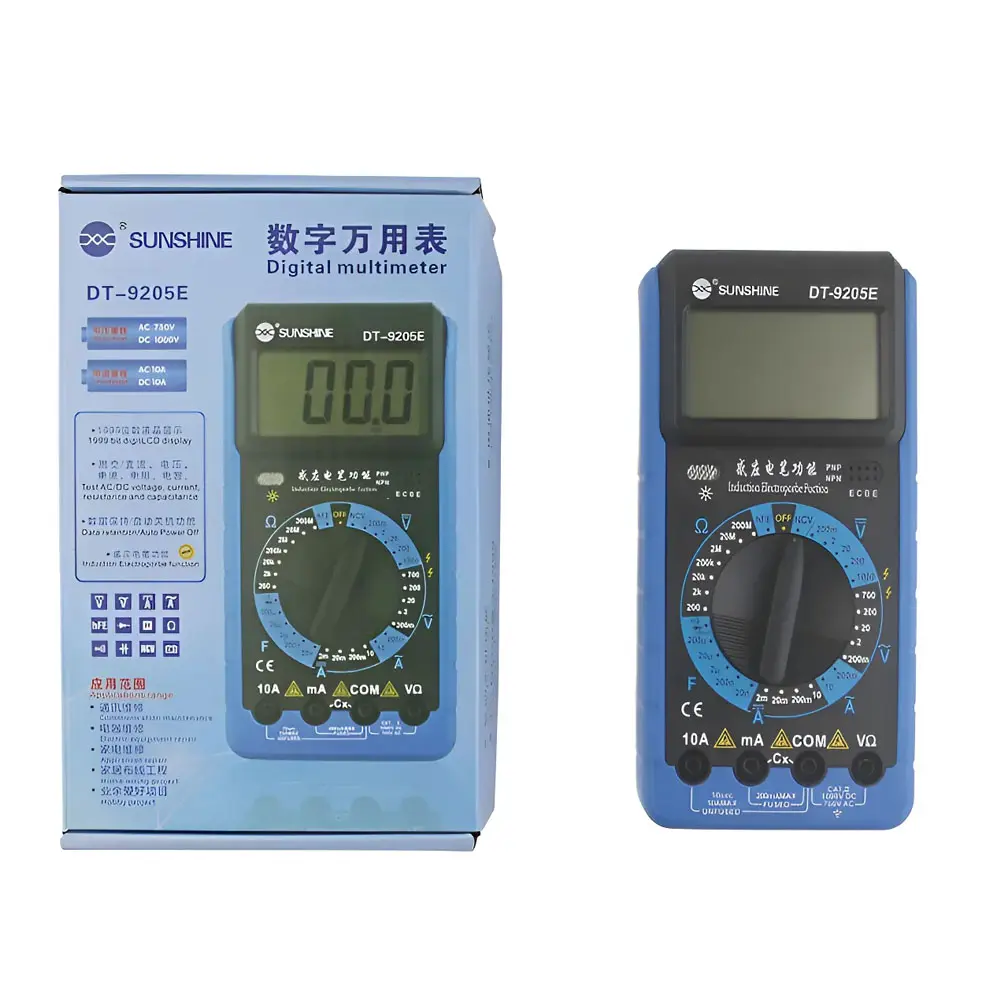 Multímetro Digital Profesional Para Electrónica Sunshine DT-9205E