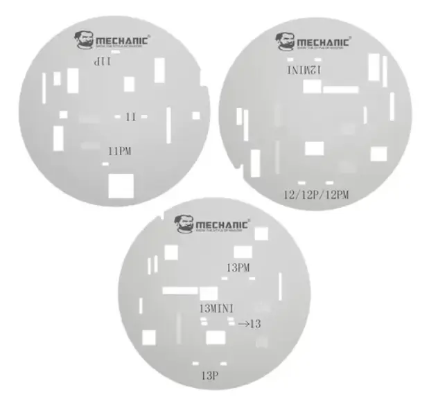 Stencil Para IC De pantalla Para iPhone Del 11 Al 13 Kit De 3 Piezas Mechanic UFO