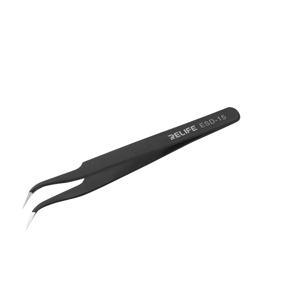 Pinza De Precisión Punta Curva Antiestática, Para, Celulares, Joyería O Relojería, Relife ESD-15