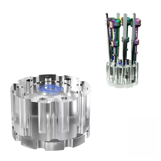 [MC-R10] Base Giratoria De Cristal Para Organizar Desarmadores Mechanic R10
