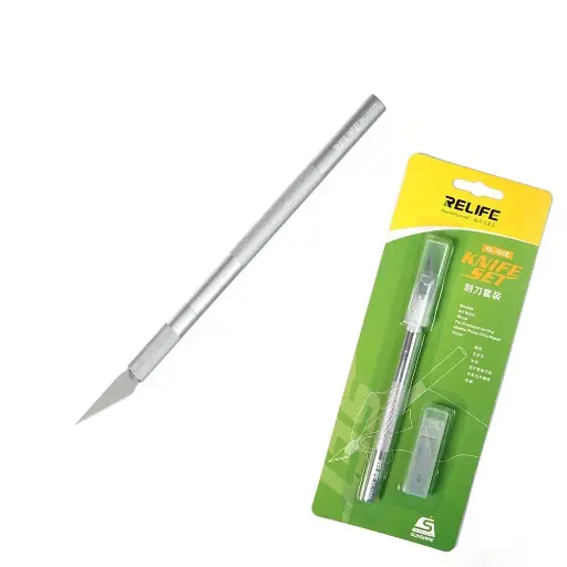 [RL-101E] Bisturí, Cutter Exacto + 5 Cuchillas Para Reparación De Placa De Circuito, Relife RL-101E