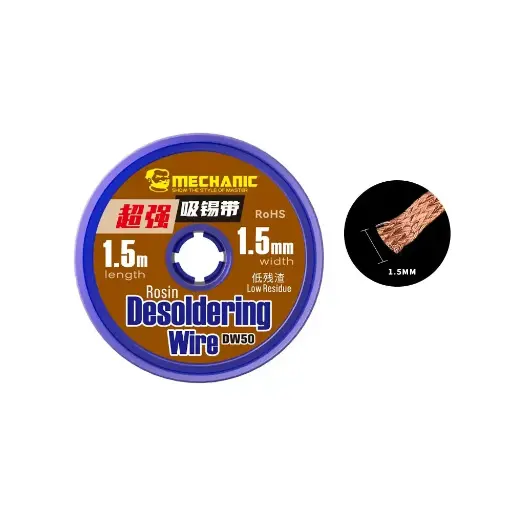 [DW50-02] Malla Desoldadora 99%cobre 1.5mm X1.5m Alta Calidad Mechanic