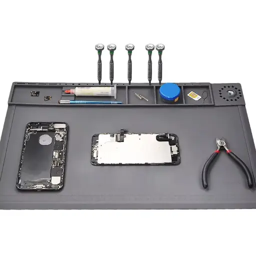 [TE-618] Tapete De Silicona Para Reparación De Dispositivos Móvil, Resistente A Altas Temperaturas.