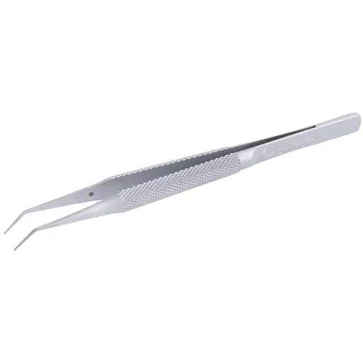 [TK15-MC] Pinza Curva De Aleación De Titanio, Ideal Para Plantación De Chips Y Reparaciones Electrónicas.