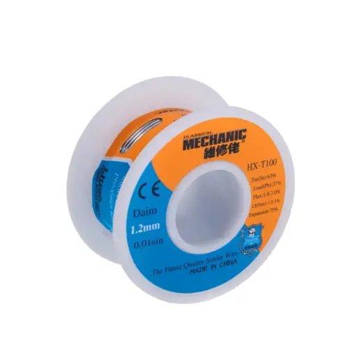 [HX-T100 (1.2MM)] Rollo De Alambre De Estaño Para Soldadura 1.2mm, 55g.