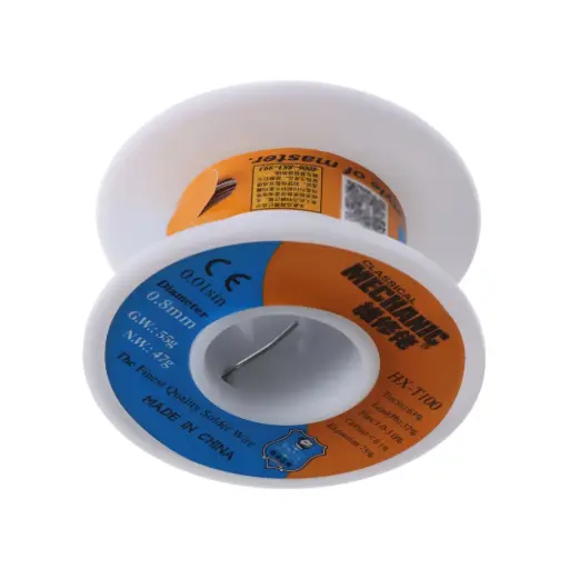 [HX-T100 (0.8MM)] Rollo De Alambre De Estaño Para Soldadura 0.8mm, 55g.