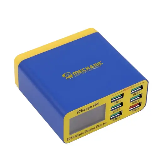 [CZ6M-MC] Cargador Inteligente Digital Con 6 Puertos USB Mechanic