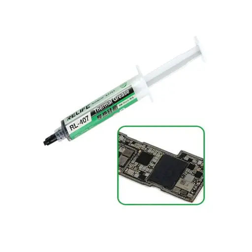 [RL-407N] Pasta Térmica Negro 6w 20g Para Reparaciones De Dispositivos móvil.