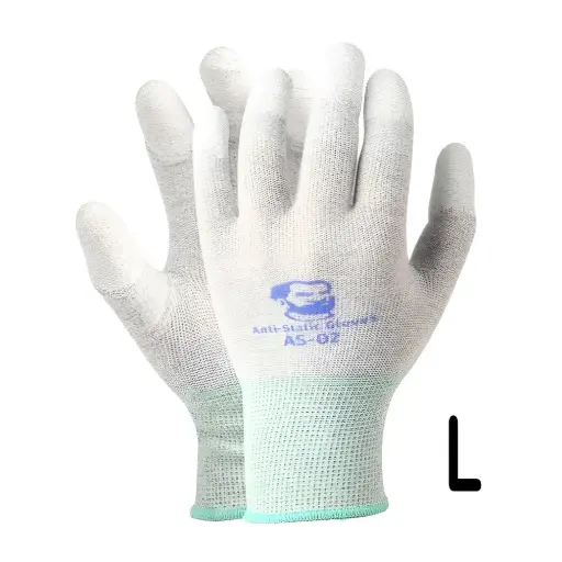 [AS02-L] Guantes Antiestáticos De Seguridad Para Reparación De Electrónica O Celulares (Grande)