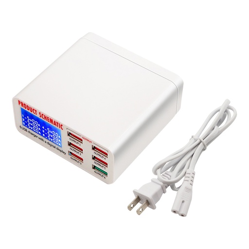 [SS-304D] Cargador Inteligente Con 6 Puertos Usb De Carga Rápida  Sunshine SS-304D