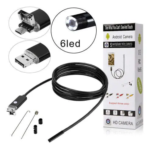 [11761] Mini Camara Para Celular, Camara Tipo Microscopio Parar Analisis De Circuitos o Biologia con 8 LED USB y V8