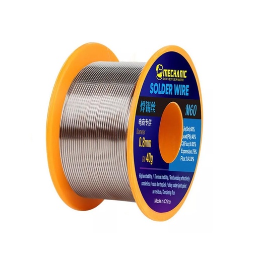 [M60-08] Rollo De Alambre De Soldadura De Estaño 40G/0.8mm Mechanic M60-08