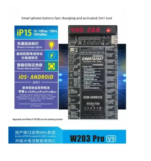 [W203 PRO] Activador De Baterías Para  Celulares Android y iPhone 6-15